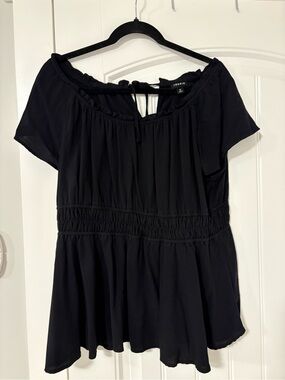 Torrid Black Peasant Waist-Detail Women's Dress